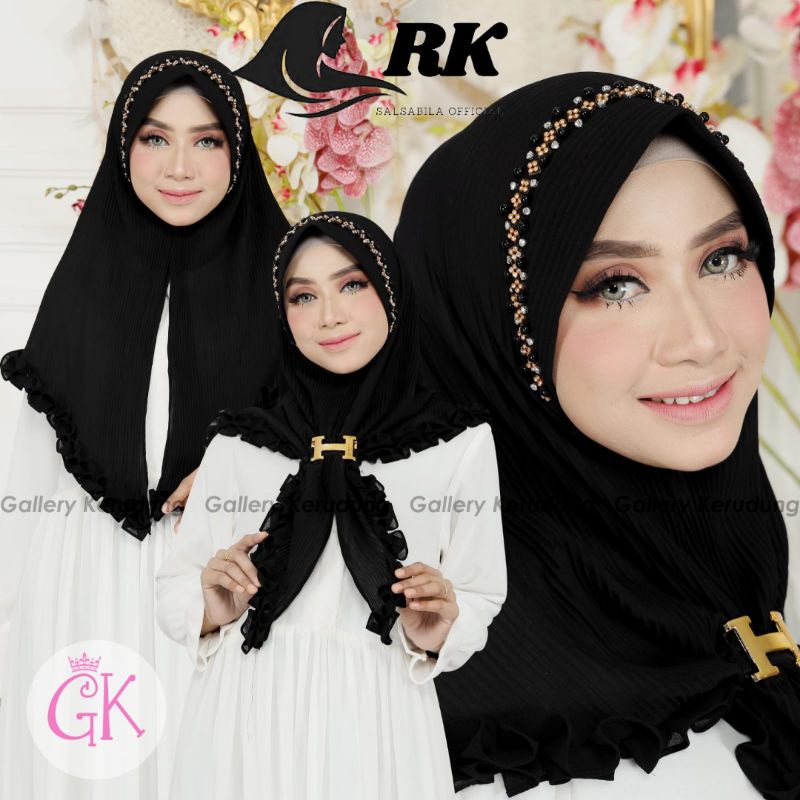 ♥️ RK SALSABILLA ♥️ JILBAB/HIJAB KHIMAR INSTAN GOTIK PAYET + FREE GESPER H ORI GK / BERGO PET PLISKE