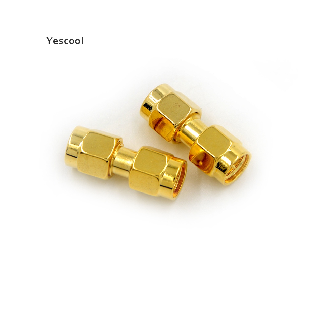 Yescool 2Pcs Adapter Konektor SMA Male Ke SMA Male Seri RF Coaxial