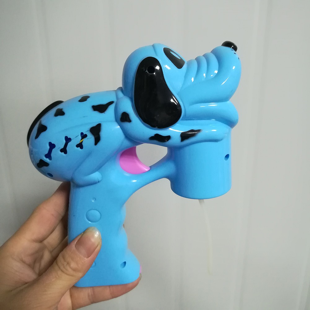 Set Mainan Pistol Anjing Pembuat Gelembung Dengan Musik 2 Botol