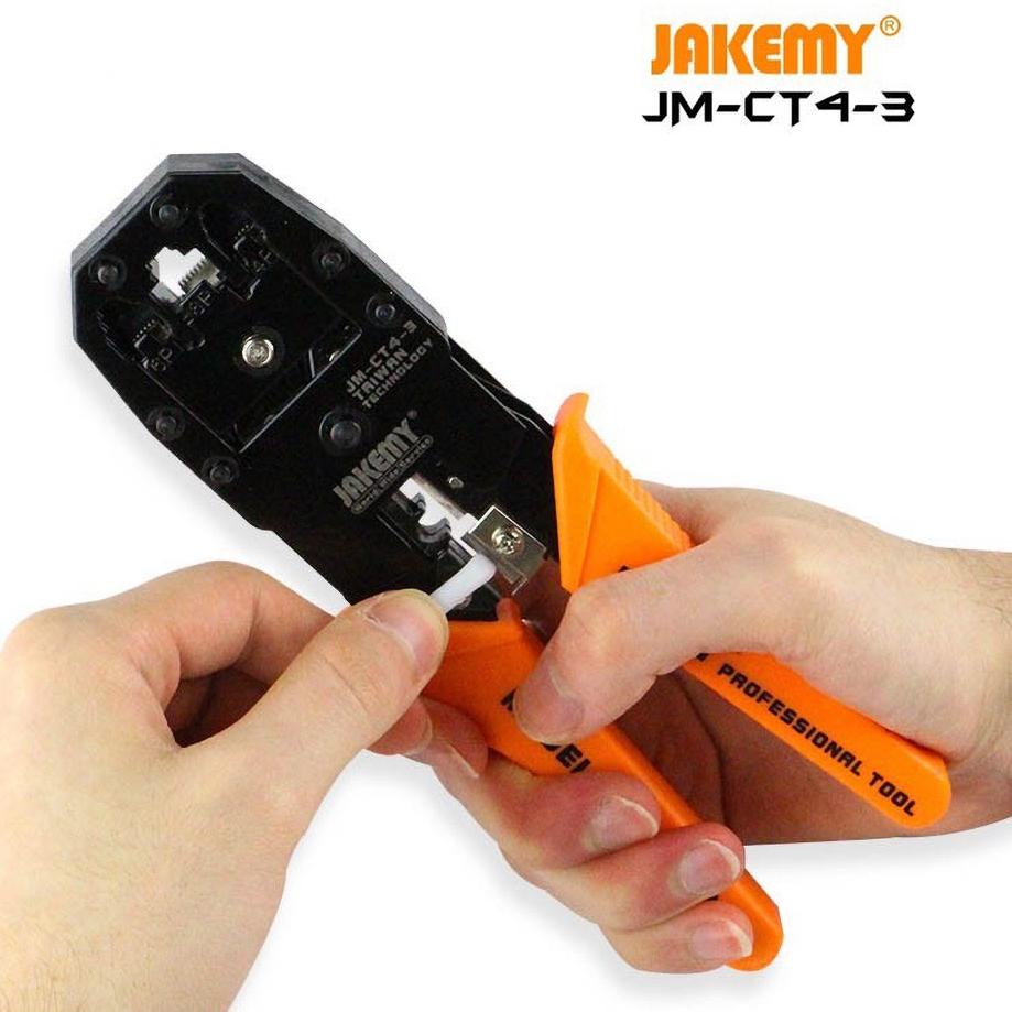 Grosir Terpopuler Jakemy JM-CT4-3 Plier 4P 6P 8P LAN Crimping Tool Tang Crimping 3 Hole