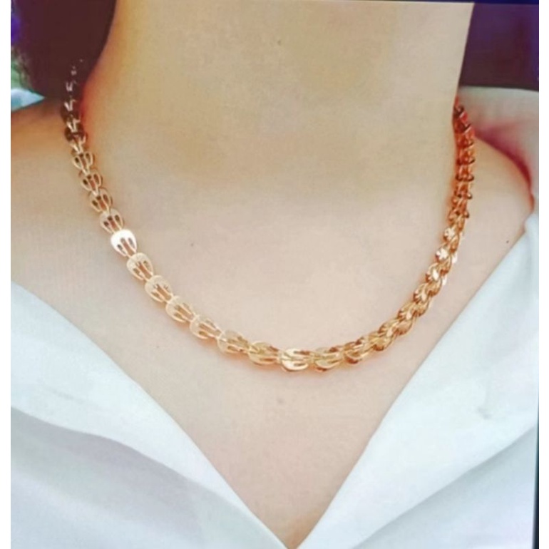 Kalung titanium rantai polos perhiasan fashion 904 373