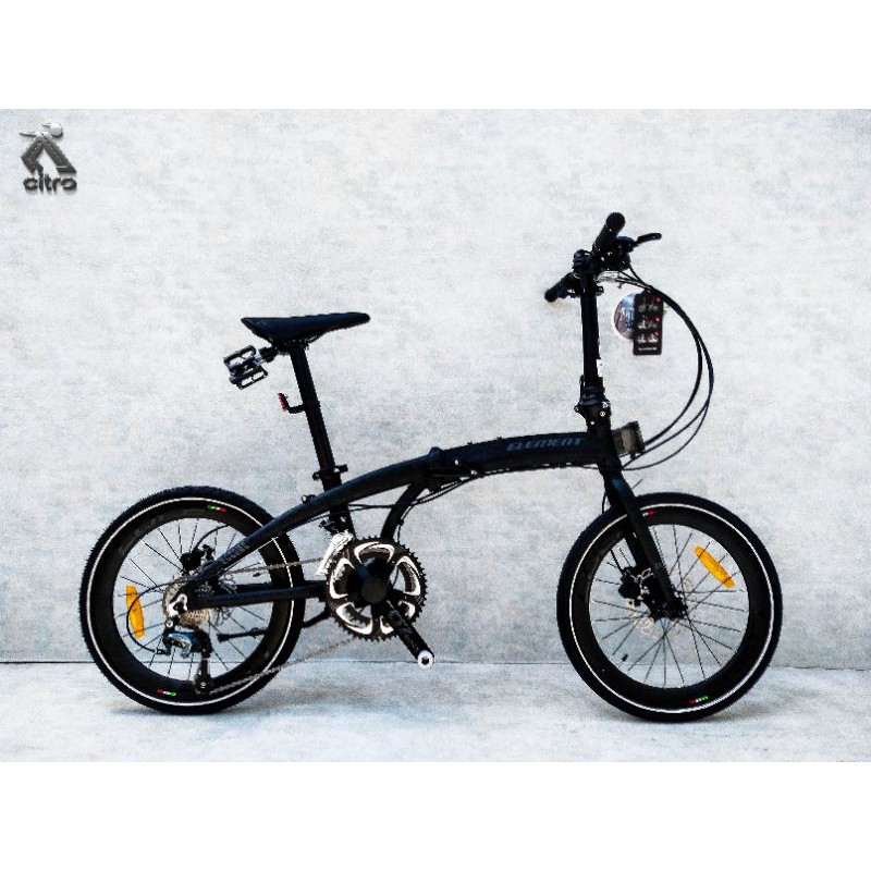 Sepeda Lipat Ecosmo Z10 Black Coral Flat bar