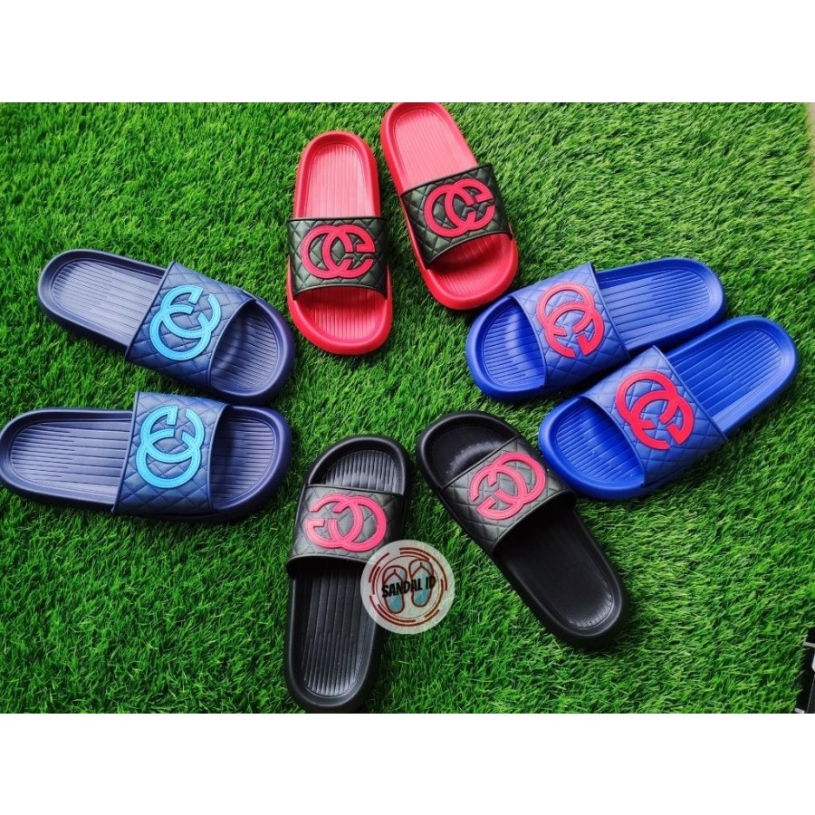 Sendal Slop Full Karet Sandal Slide Pria Casual Sendal Slop Gucci Bahan Karet
