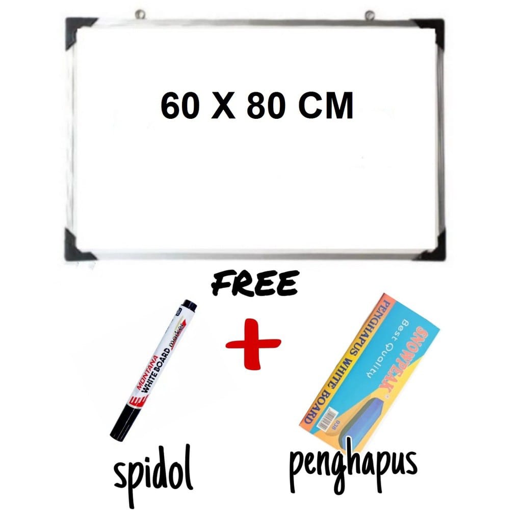 

PAPAN TULIS SPIDOL DAN KAPUR / WHITEBOARD / BLACKBOARD UKURAN 60 X 80