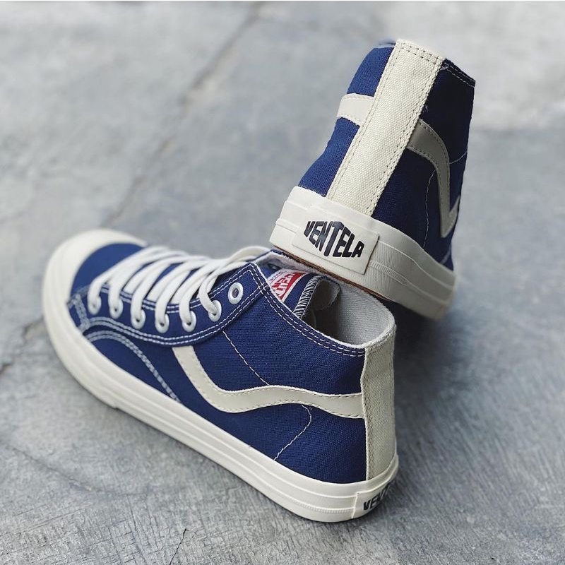 ORIGINAL VENTELA SHOES | Sepatu Ventela Public Navy High Cut Sepatu Brand Lokal Warna Biru Dongker M