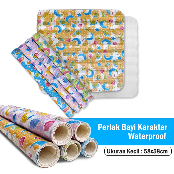 Perlak Bayi Karakter Alas Ompol Bayi Kecil Waterproof Motif Random 58x58cm