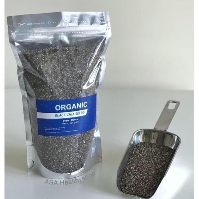 

A4709Zr Organic Black Chia Seeds Mexico 500 Gram -Organic Chiaseed / Chia Seed S0As