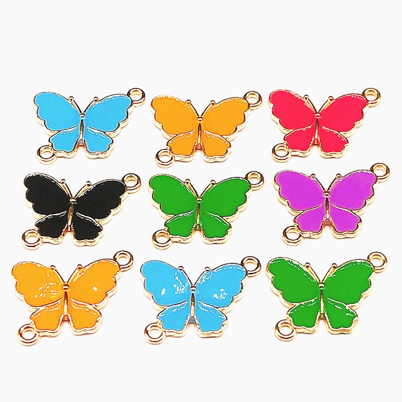 Butterfly 4pcs Liontin Kupu-Kupu Bunga Aster Bahan Alloy Untuk Membuat Perhiasan DIY