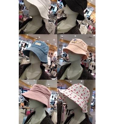 Modern.. Ready jastip jasa titip bianca bucket hat vintage flower daisy blue biru denim lilac ungu w