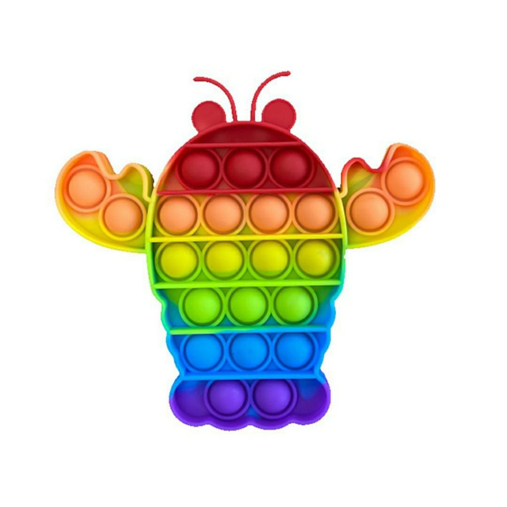 Pop It Fidget Toy Rainbow Mainan Anak Pop it Fidget Toy-Lobster Rainbow