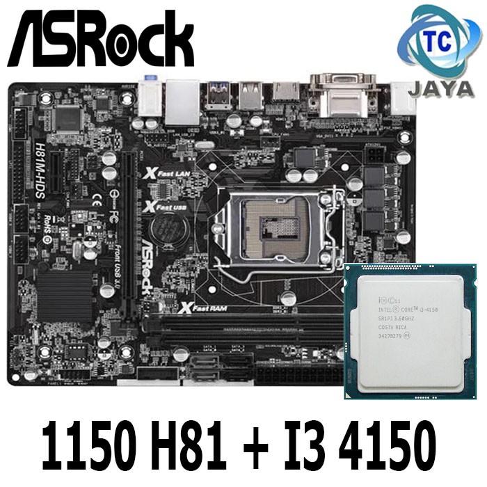 PAKET MOBO INTEL LGA 1150 H81 Plus Processor intel core i3 4150