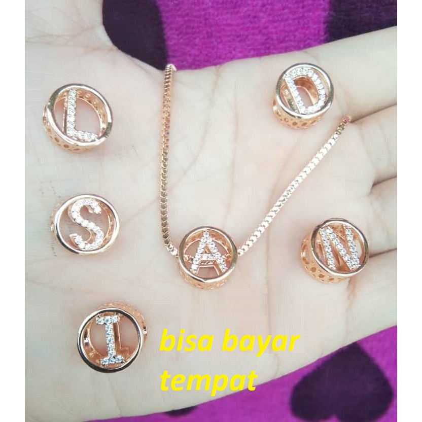 Jual Kalung Xuping Premium Tempe Motif Lingkaran Pandora Huruf inisial ...