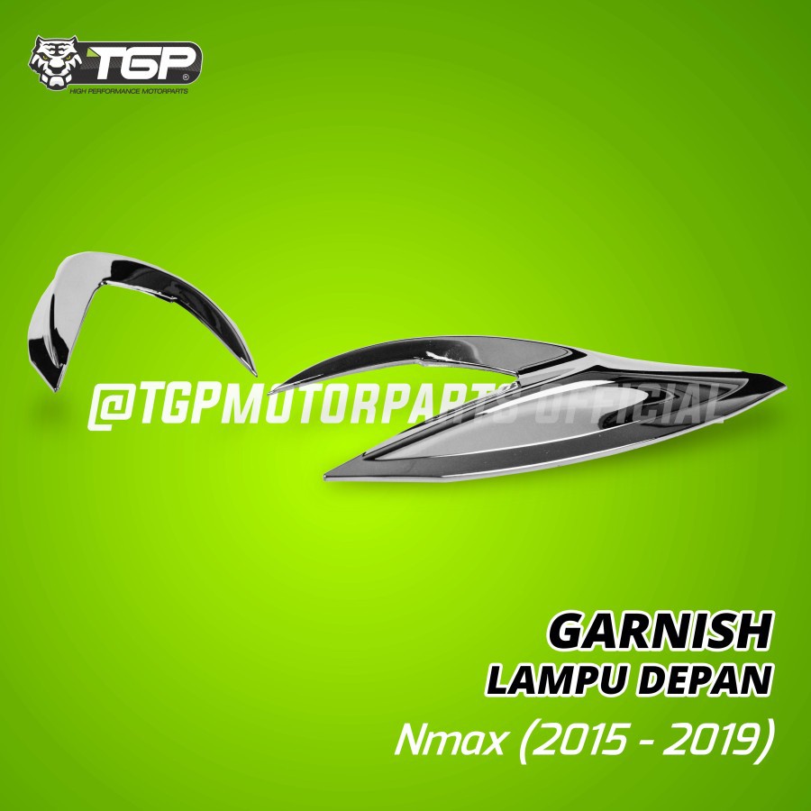 GARNISH LIST LAMPU DEPAN NMAX 2015 2019 TGP MOTOR VARIASI BLACK CHROME