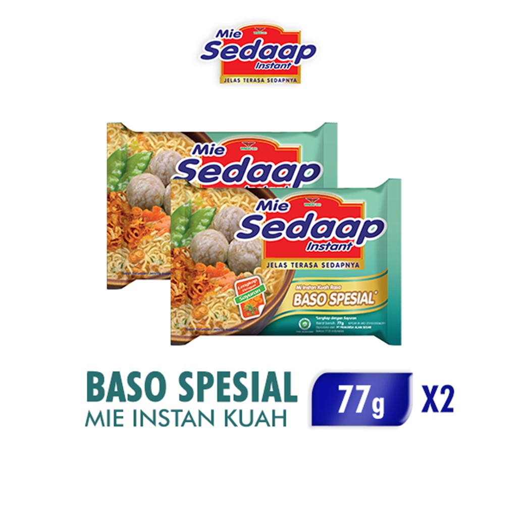 

Sedaap Mie Instan Bakso Spesial Bag 77 gr x2