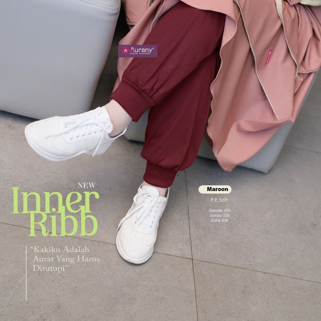 Celana Inner AURANY Model RIB Dalaman Legging Wanita iner Muslimah