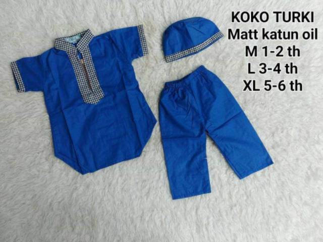 Koko set anak umur 1-6  tahun size m, l, xl koko turki ana setelan anak baju lebaran anak keluarga j