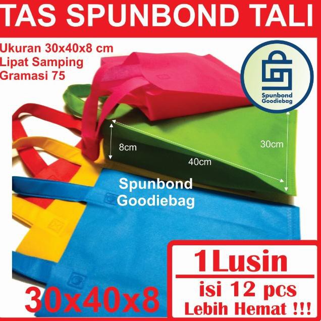

Pasty ready Isi 12pcs (30x40x8) Tas Spunbond / Tas Kain / Goodie Bag / Tas Souvenir / Kantong Souven