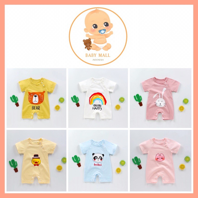 Babymall.id✨ HSNG Jumper Pendek / Romper Bayi Pendek / Baju Kodok Lengan Pendek Bayi New Born IMPOR