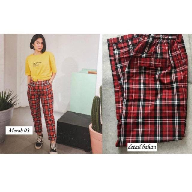  Celana  Panjang Wanita Kotak  Rufina MARGARET PANTS 