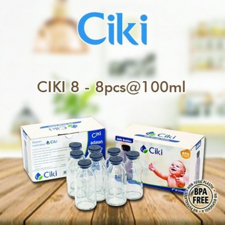 Botol ASI Kaca Ciki 100ml Isi 8 dan Botol ASI isi 4 sablon Breastmilk Glass Bottle Jus Kaldu MPASI