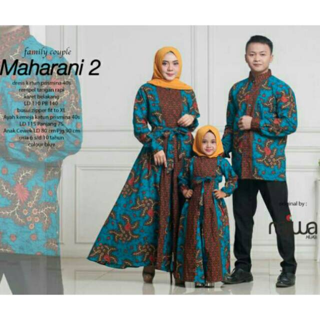 Maharani 2 Couple Family Batik Sarimbit Keluarga Suami Istri Anak Cewek Usia 6 10 Th Ori Najwa Shopee Indonesia