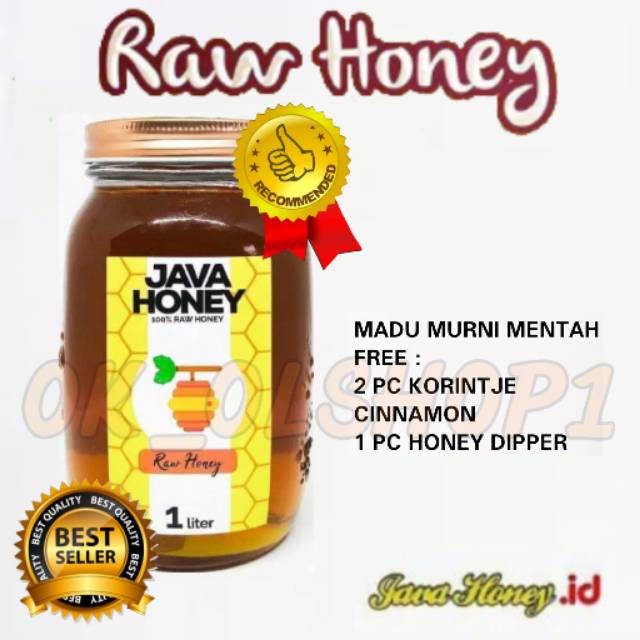 Madu Murni Asli Mentah Java Honey 1Liter (100% Raw Honey Unpasteurized)