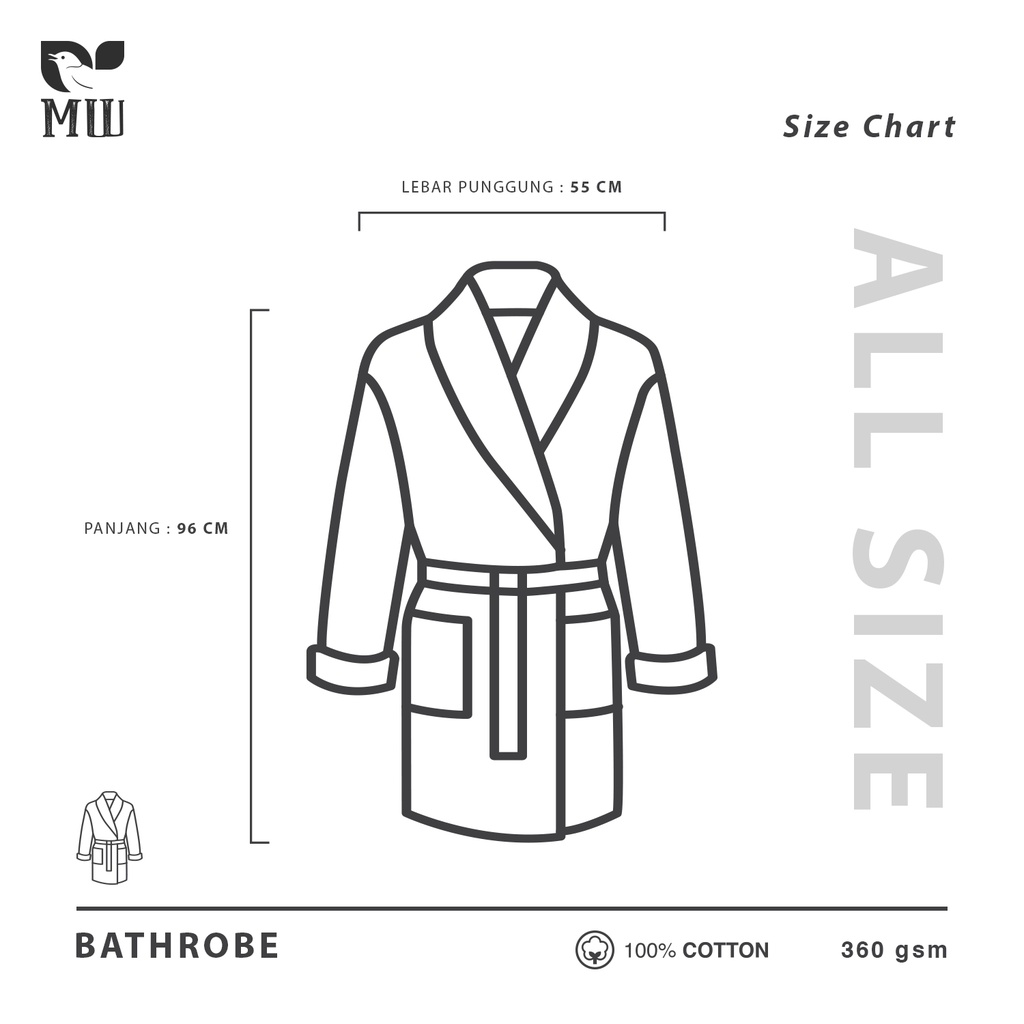Bathrobe Handuk Kimono Morning Whistle by Terry Palmer Handuk Kimono 96 x 55 cm