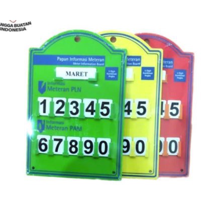 

Ready Stock... Papan meter penunjuk angka PLN PAM - Bagus