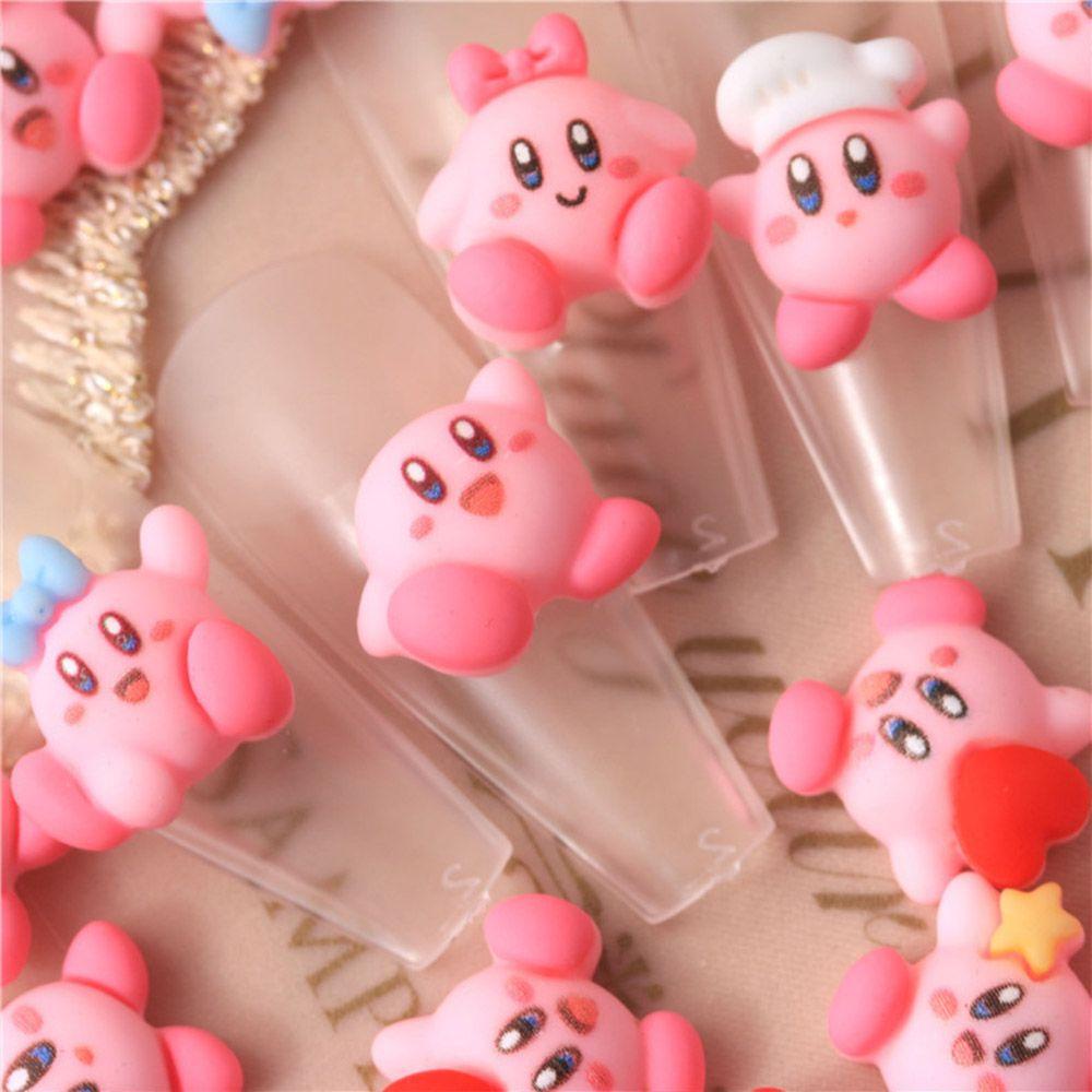 Agustin 3D Hiasan Kuku Kawaii Lucu Warna Pink DIY Aksesoris Tekan Pada Kuku Manicure Charms DIY Nail Art Dekorasi