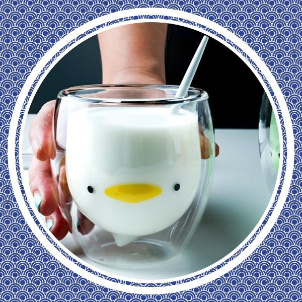 Gelas Kaca Penguin Double Wall Glass Anti Panas 250ml