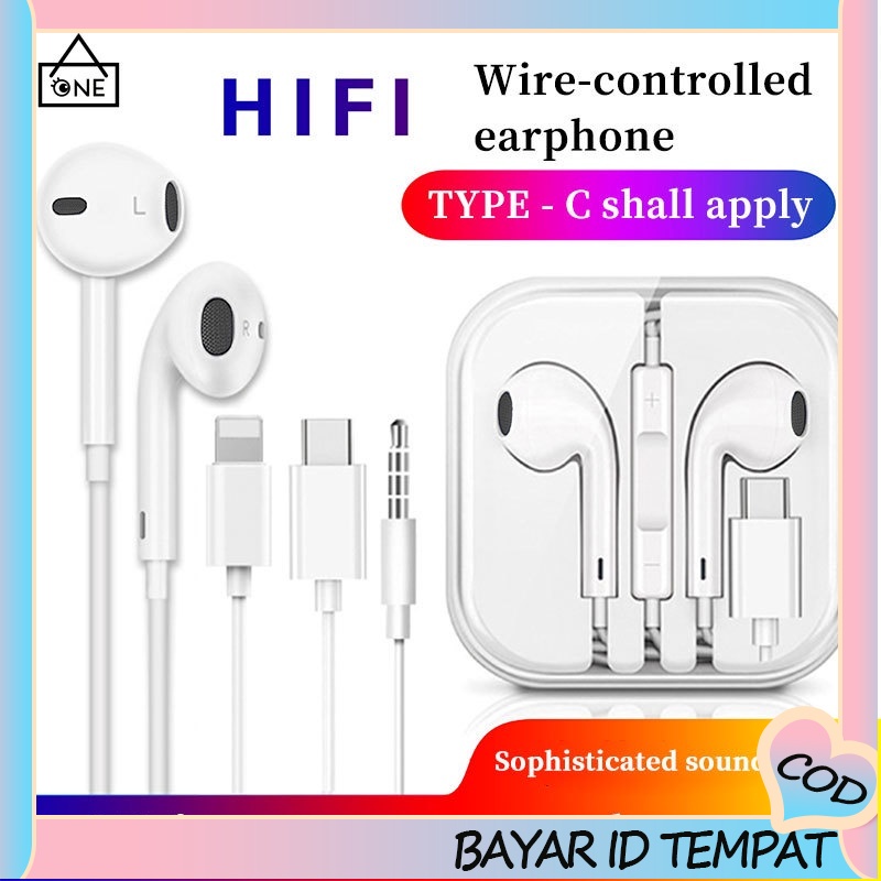 COD❤Headset Gaming Type C Earphone In Ear Bass headset Android Original Headphone Handsfree A one