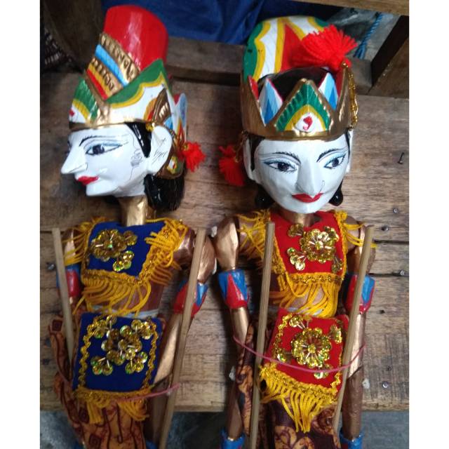 TERMURAH! SEPASANG WAYANG GOLEK RAMA SHINTA BATIK 3D COUPLE 30x8 cm PAJANGAN HIASAN DEKORASI DINDING