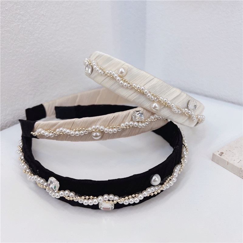 Caliloops Juliard Bando Bandana Berlian Korea Headband Mutiara Pesta