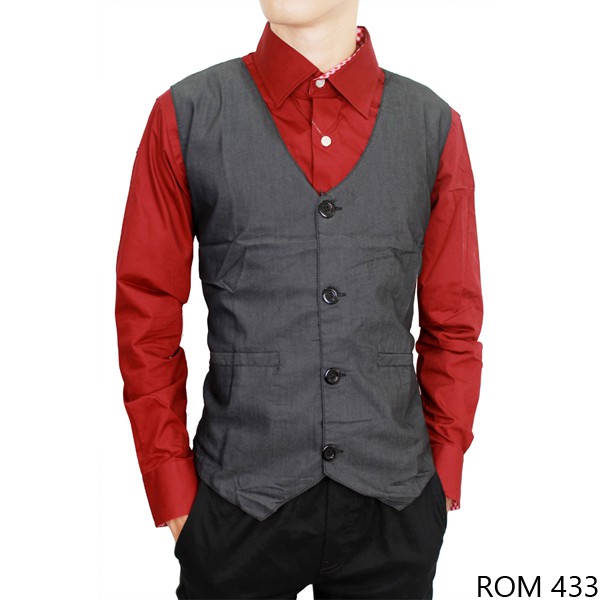 Rompi Vest Pria Katun Abu Tua – ROM 433