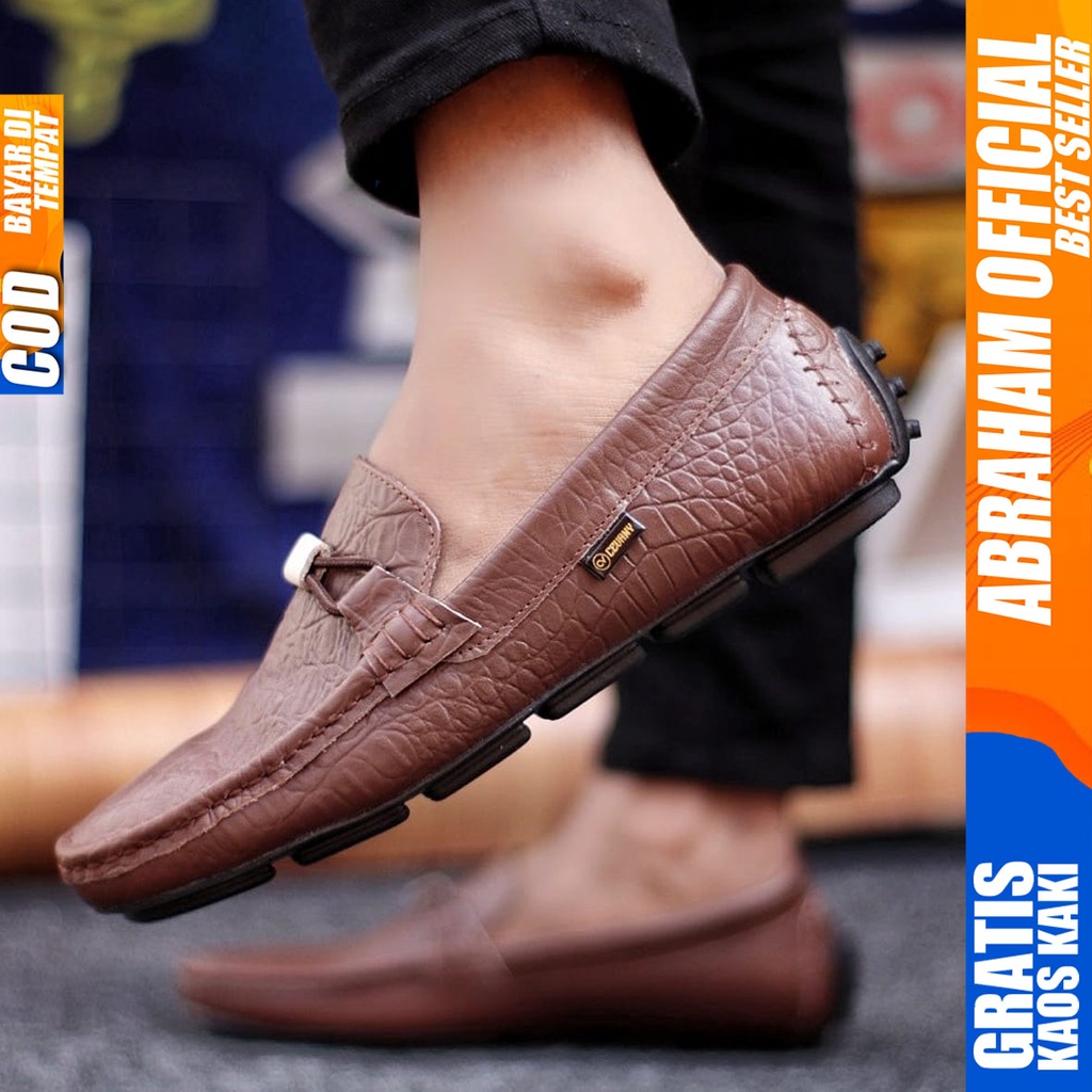 Abraham Paris -Sepatu Loafers Casual Pria Pantofel Anti Slip Kantor Sepatu Cowok