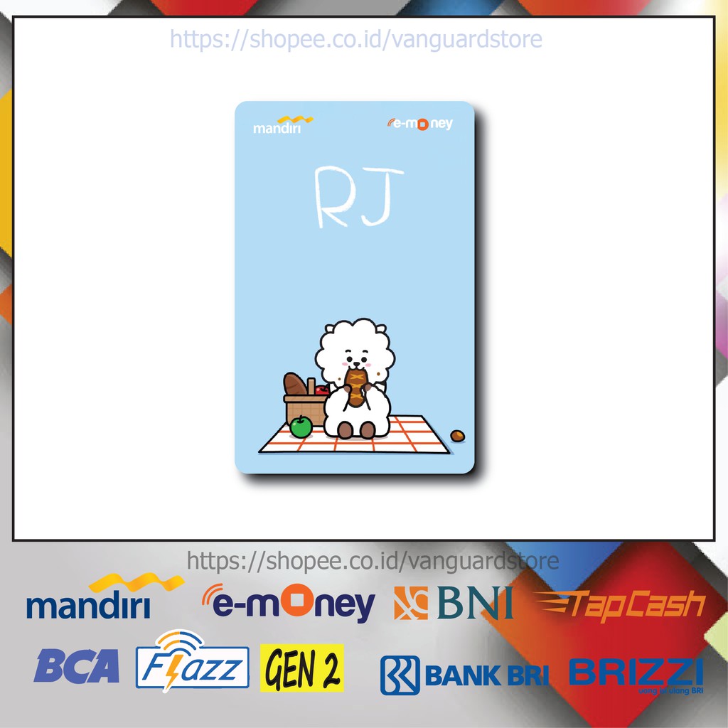 KARTU E MONEY E TOLL BT21 RJ ALPACA ANIME 11 EMONEY MANDIRI FLAZZ BCA BNI TAPCASH BRIZZI BRI