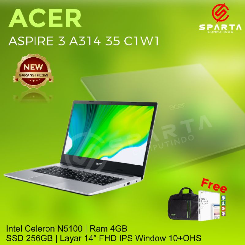 Laptop Acer ASPIRE 3 A314 35 C1W1 Celeron N5100 Ram 4 Gb Ssd 256 Gb