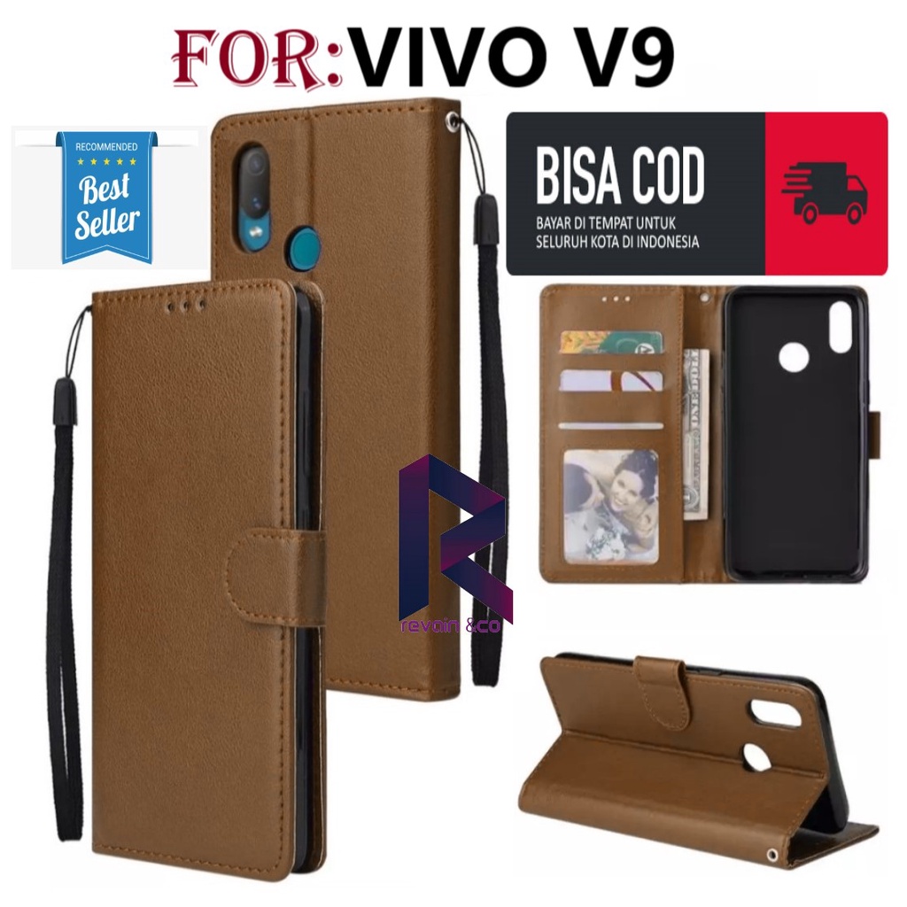 FLIP COVER VIVO V9 CASING DOMPET FLIP WALLET LEATHER KULIT PREMIUM SARUNG BUKA TUTUP FLIP CASE VIVO V9