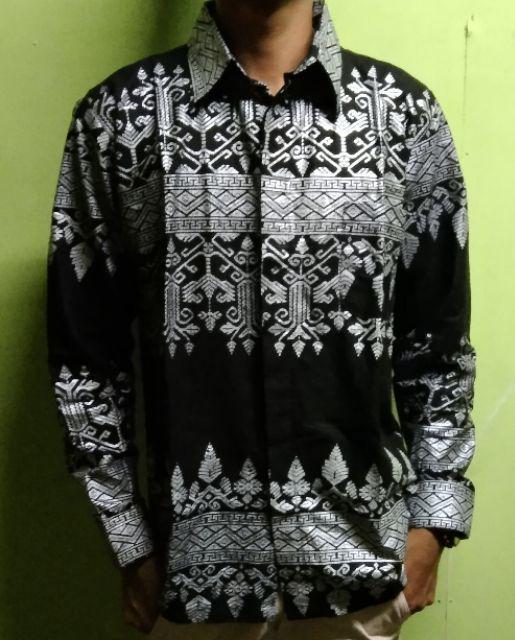 Kemeja Batik Pria Lengan Panjang Prada Anjani Silver