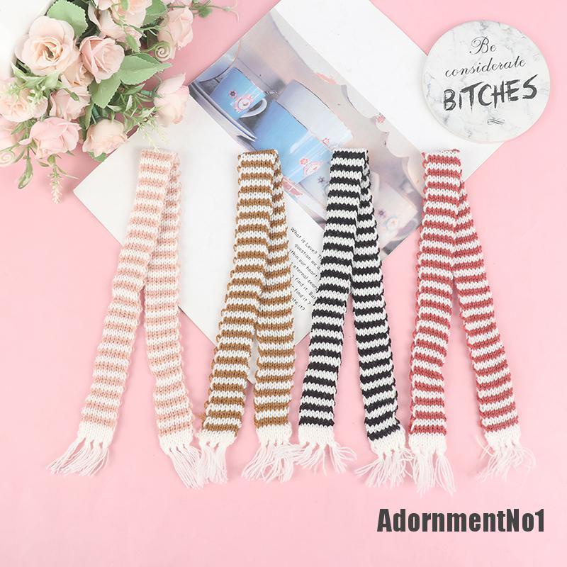 (Adornmentno1) Miniatur Topi Kupluk + Syal Rajut Untuk Aksesoris Rumah Boneka 1 / 6