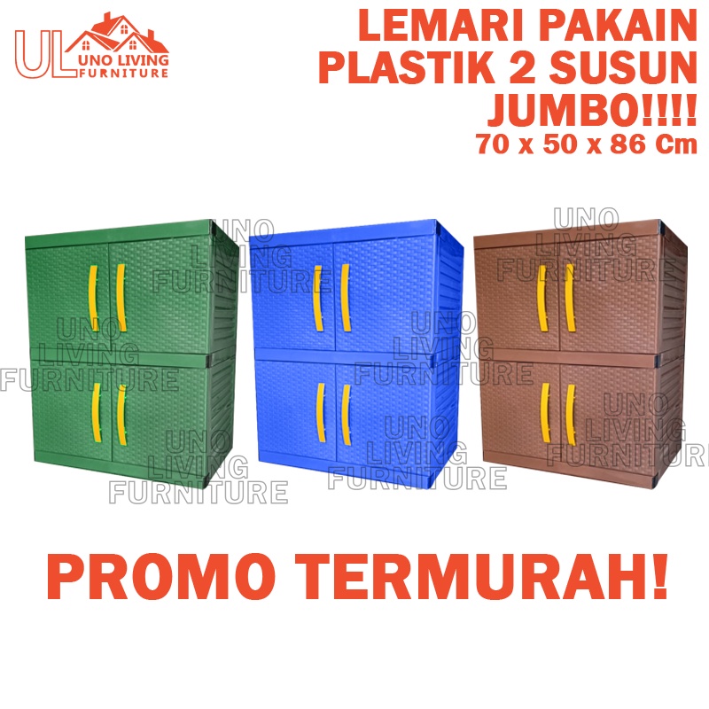 JUMBO! LEMARI PAKAIAN PLASTIK 2 SUSUN LEMARI PLASTIK MY TOP LEMARI PINTU JUMBO LEMARI LEMARI PAKAIAN