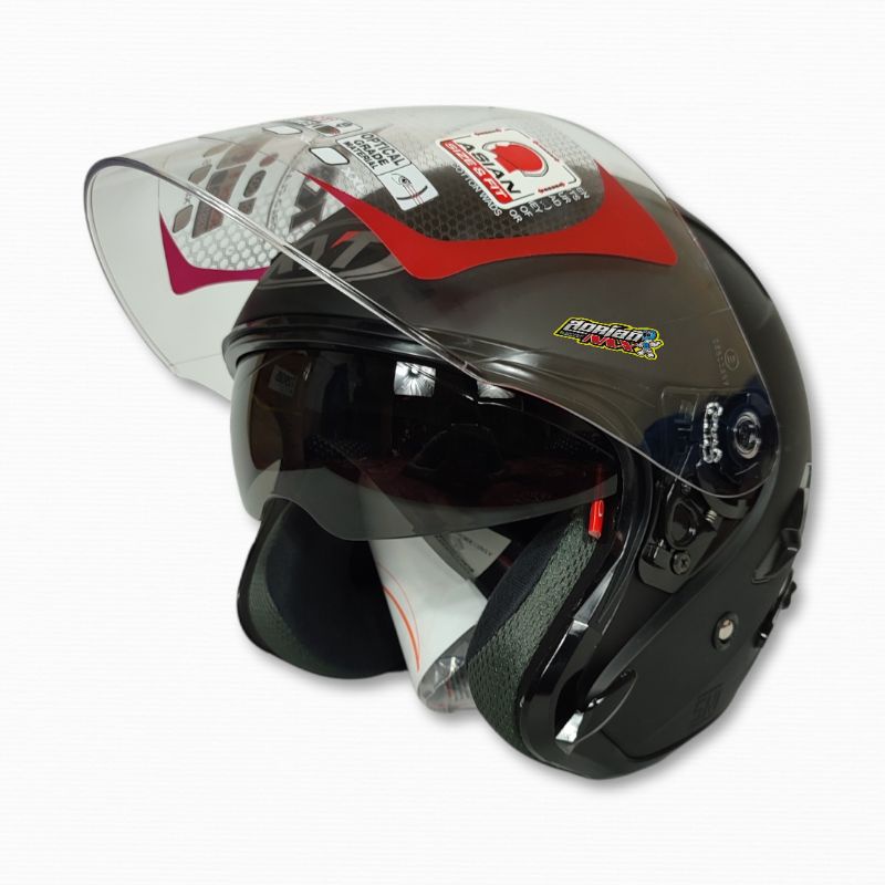HELM KYT GALAXY FLAT R BLACK DOFF ORIGINAL HELM TOURING KYT HELM DOUBLE VISOR KYT GALAXY FLAT VISOR-4