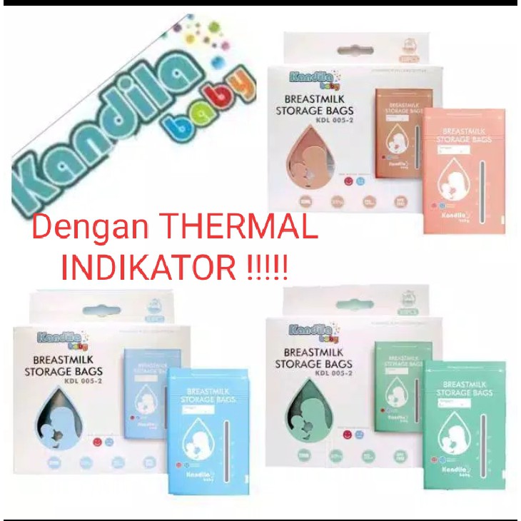 KANDILA Breastmilk Storage Bags KDL 005-2 KDL 005-3 Kantong Asi 120 ml 200ml isi 30 pcs dengan thermal sensor