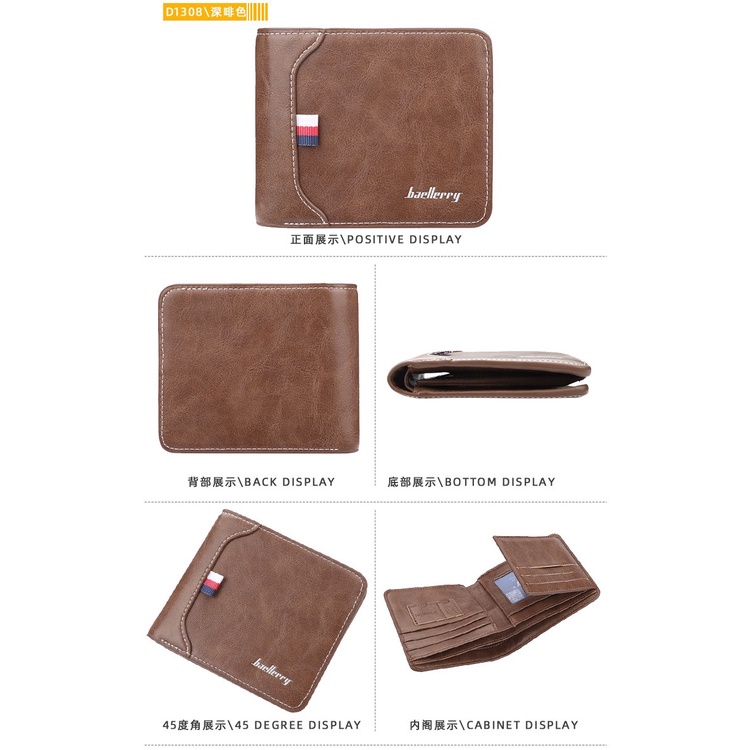 ORIGINAL BAELLERRY DOMPET UANG 3 LIPAT TEBAL KULIT SINTETIS D1308