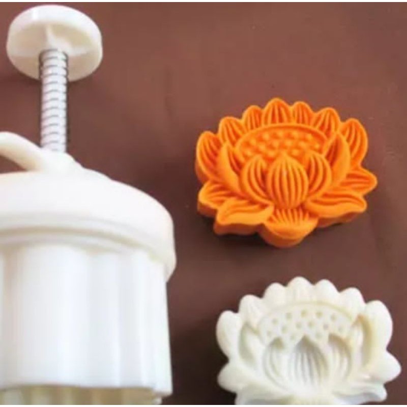 CETAKAN MOONCAKE TERATAI /LOTUS/MAWAR 50GR, 75GR, 125GR DAN 150GR 1MOTIF