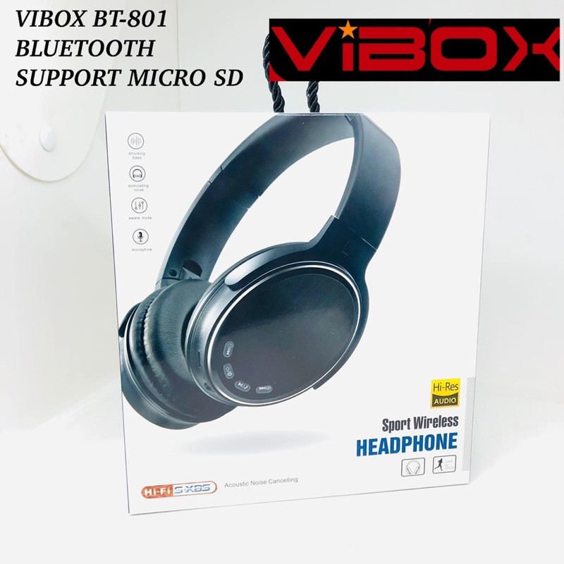 PROMO HEADPHONE VIBOX BT-801 BLUETOOTH BT801 SUPPORT MEMORY CARD MICRO SD