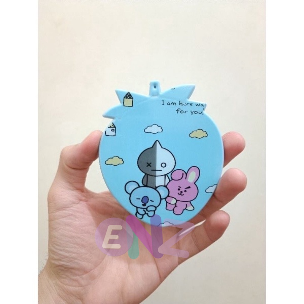 ENZ ® CERMIN MAKE UP + SISIR RAMBUT WANITA KARAKTER GAMBAR BT21 B T S BANG TAN KPOP MERCHANDISE KACA SISIR KARAKTER BT21 CERMIN LIPAT MINI / CERMIN SISIR LIPAT / Kaca Cermin Karakter BTS 1224