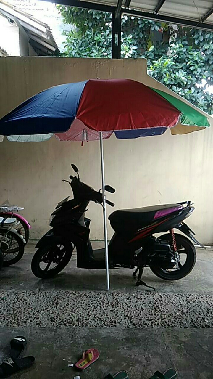 Payung Tenda Pantai 210cm Pelangi - Silver Anti-uv, Payung Besar Untuk Jualan Dagang Pkl