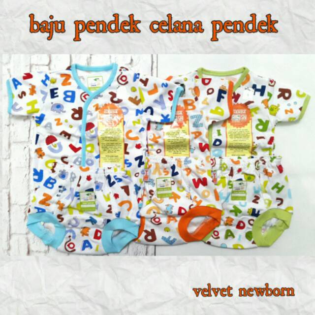 .Velvet New Born Baju pendek Celana pendek