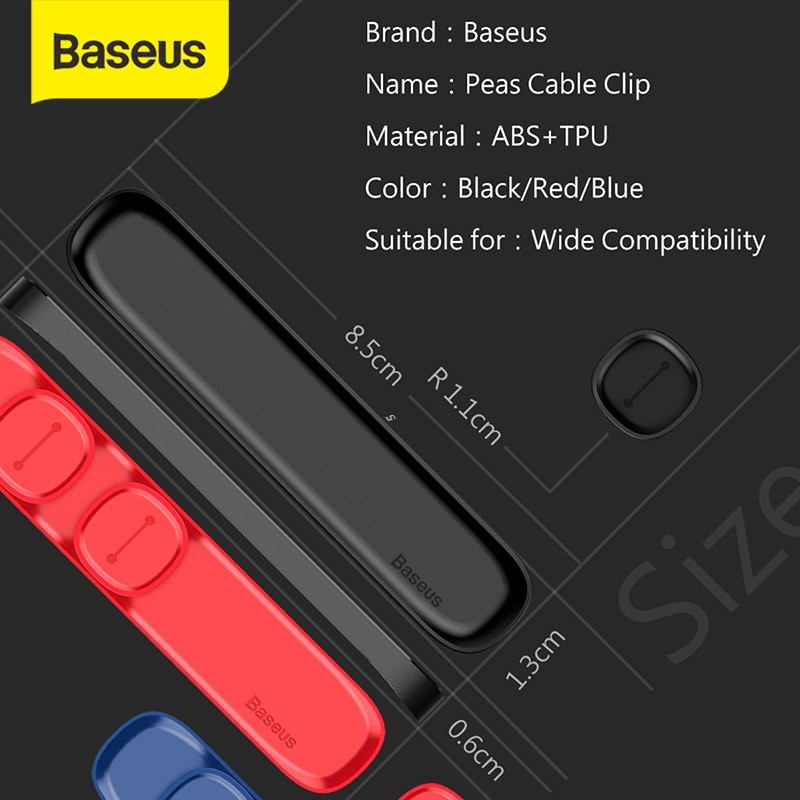 Baseus Peas Cable Clip Penjepit Kabel Holder Organizer Magnetic